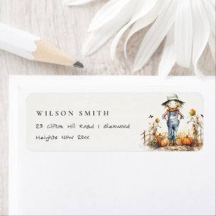 Chic Fall Pumpkin Scarecrow Harvest Kids Address