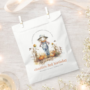 Chic Fall Pumpkin Scarecrow Harvest Kids Birthday Favour Bags