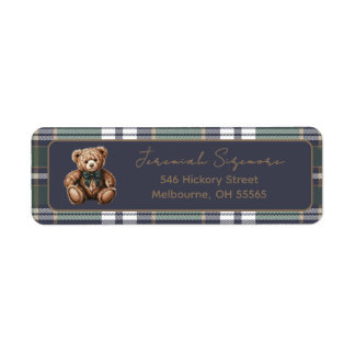 Chic Fancy Bear R.L. theme return address label