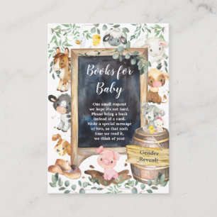 Chic Farm Animals Barnyard Greenery Books for Baby Enclosure Card