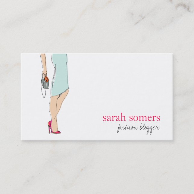 Chic, Fashion Blogger, Stylish Fashion Model Business Card (Front)