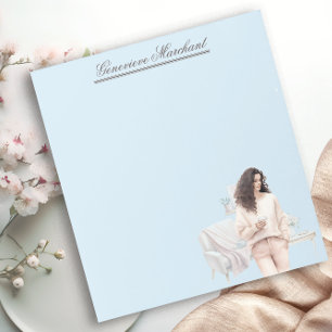 Chic Fashion Girl Personalised Vignette Notepad