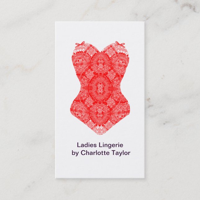 Chic Fashion lingerie Boudoir Corset Business Card (Front)