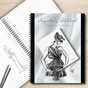 Chic Fashion Sketchbook Personalised Notebook
