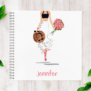 Chic Fashion Stylish Skirt Flowers Sketch Custom Notebook