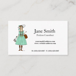 Chic Fashion Stylist Consultant Girly Tailoring Business Card