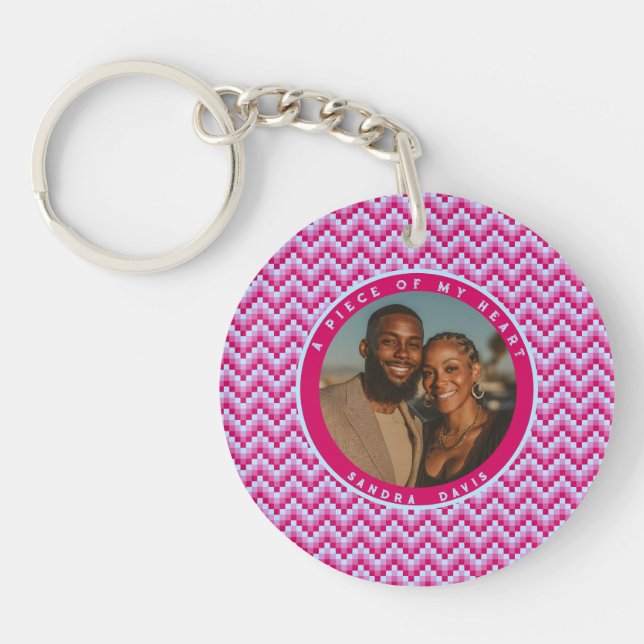 Chic Father'S Day Gifts Stripe Pattern Key Ring (Front)