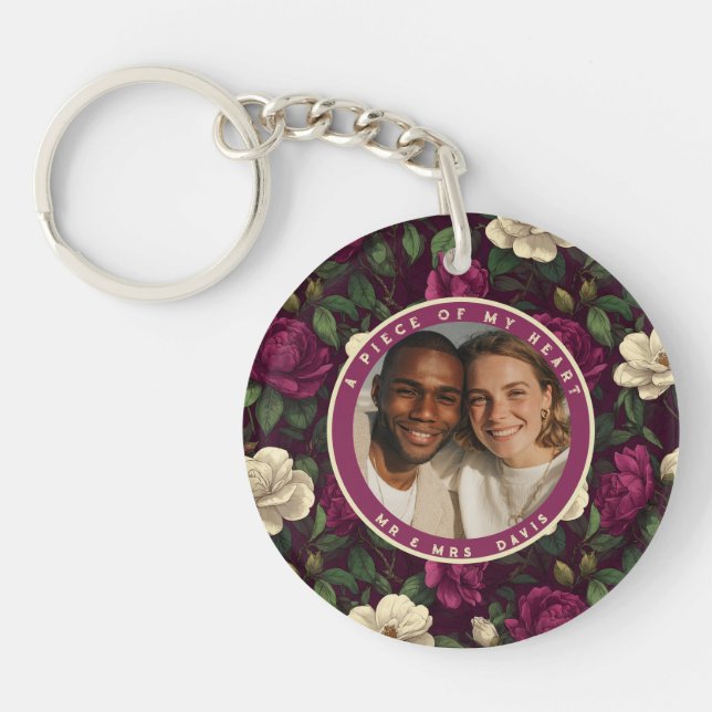 Chic Fathers Day Ideas Custom Photo Key Ring (Front)