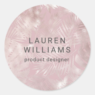 chic faux foil rose gold elegant monogram classic round sticker