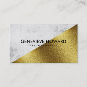 Chic Faux Gold and Grunge Geometric Colour Block Business Card