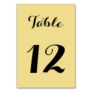 Chic Faux Gold Black Elegant Script Wedding Party Table Number