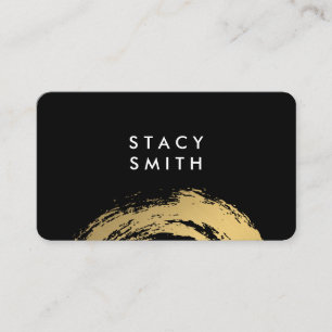 Chic Faux Gold Brushed / (black / white) Business Card