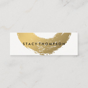 Chic Faux Gold Brushed Mini Business Card