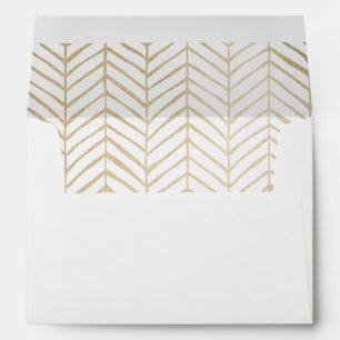 Chic Faux Gold Chevron Pattern Envelope
