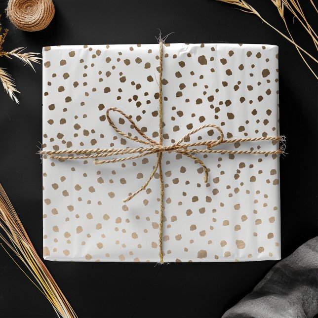 Chic Faux Gold Dot Pattern Wrapping Paper Sheet (Creator Uploaded)