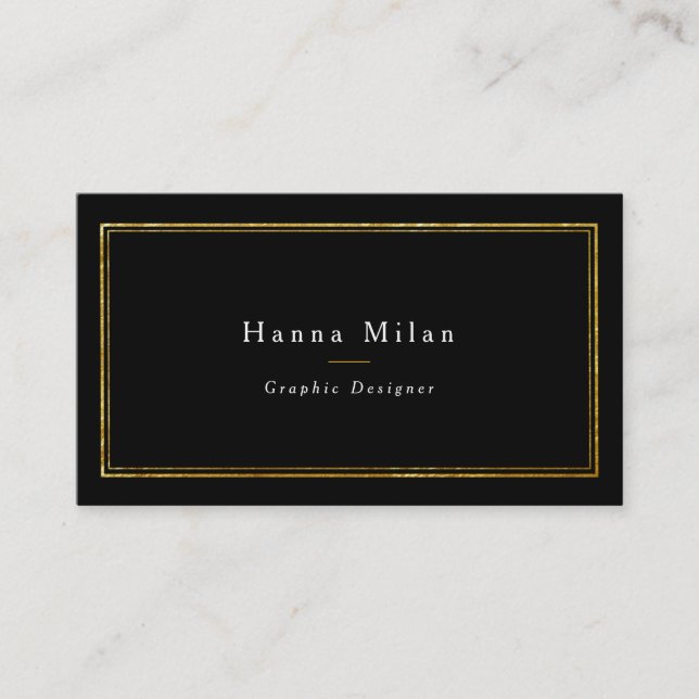 Chic Faux Gold Foil Business Card (Front)