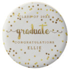Chic Faux Gold Foil Confetti Graduate Personalised