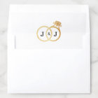 Chic Faux Gold Foil Monogram Wedding Rings
