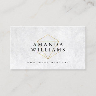 Chic Faux Gold Gemstone Jewellery Designer Business Card