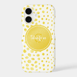 Chic faux gold glitter cheetah print monogram