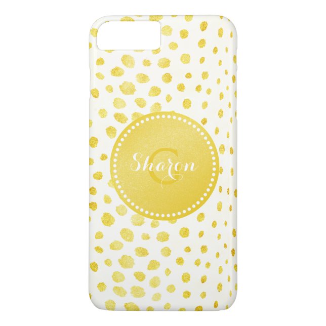 Chic faux gold glitter cheetah print monogram Case-Mate iPhone case (Back)