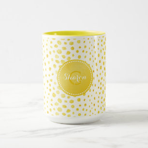 Chic faux gold glitter cheetah print monogram mug