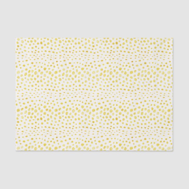 Chic faux gold glitter cheetah print monogram tissue paper (Front)