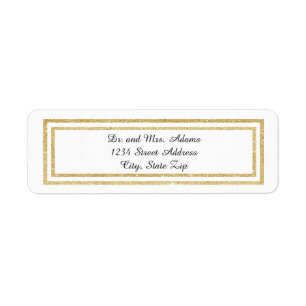 Chic Faux Gold Glitter Trim - Address Label