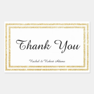 Chic Faux Gold Glittered Trim - Rectangle Sticker