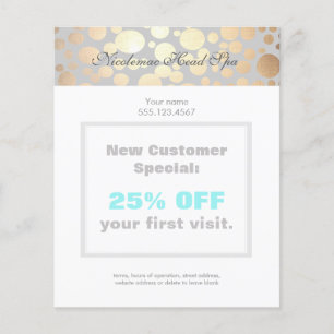 Chic Faux Gold Leaf Circle Pattern Flyer