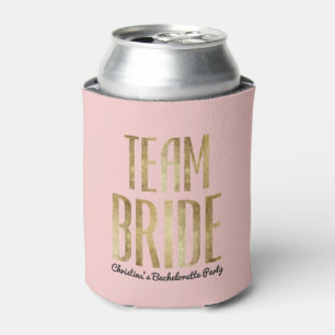 Chic Faux Gold Team Bride Bachelorette Party Can Cooler