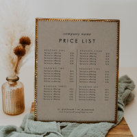 Chic Faux Kraft Business Services Price List