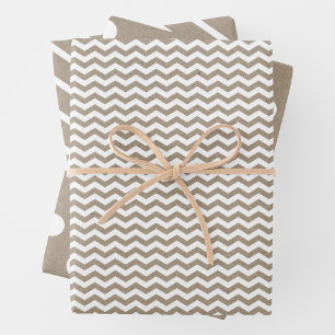 Chic Faux Kraft Paper w/ Fun White Multi-Patterns