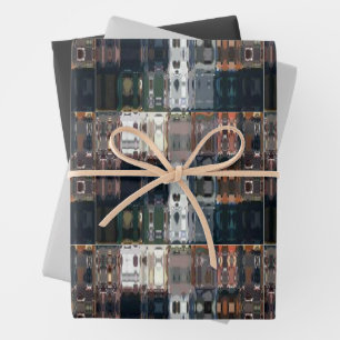 Chic Faux Mosaic Gray Terracotta Design Wrapping Paper Sheet