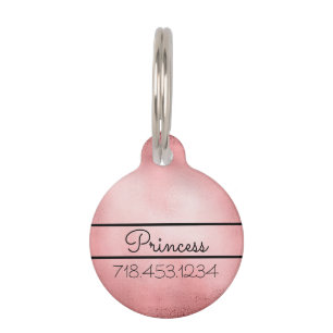 Chic Faux Rose Gold Customised Cat Pet Tag