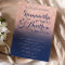 Chic faux rose gold glitter navy blue wedding