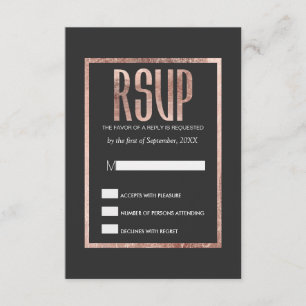 Chic Faux Rose Gold RSVP Cards