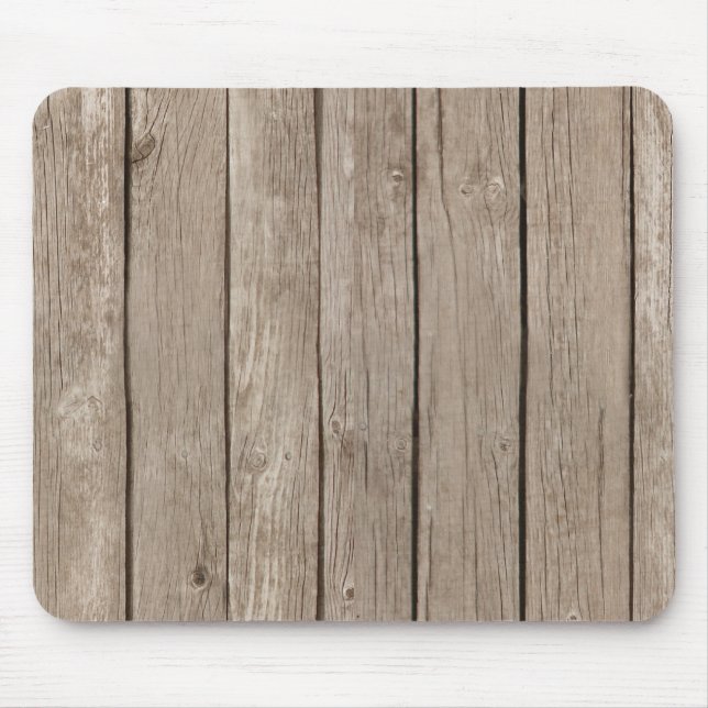 Chic Faux Rustic Wood Mouse Mat (Front)
