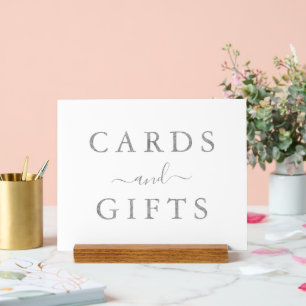 Chic Faux Silver Foil Wedding Cards & Gifts Acrylic Sign