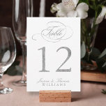 Chic Faux Silver Foil Wedding Table Number Cards<br><div class="desc">Chic Faux Silver Foil Wedding Table Number Cards.</div>