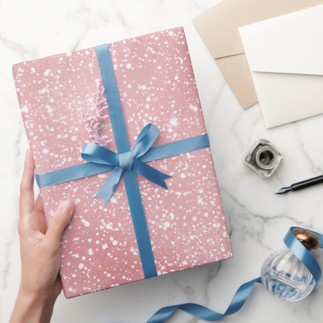 Chic Feminine Blush Pink Sparkle Glitter Pattern Wrapping Paper (Gifting)