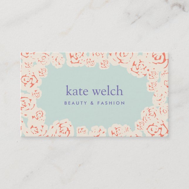 Chic Feminine Pastel Yellow Roses Floral Boutique Business Card (Front)
