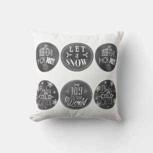 Chic Festive Chalkboard Design Cushion