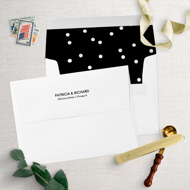 Chic Festive Confetti Pattern Wedding Invitation  Envelope (Creator Uploaded)