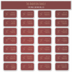 Chic Festive Red Christmas Card Address Labels