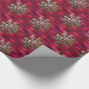 Chic Festive Snowflake Over Paris Glossy Wrapping Paper