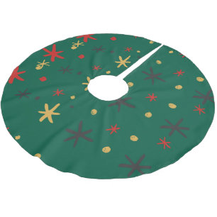 Chic Festive Vintage Christmas  tree Holiday Brushed Polyester Tree Skirt