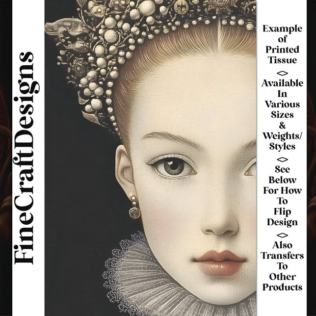 Chic Fictional Queen Princess Woman BG7 Decoupage Tissue Paper (Creator Uploaded)