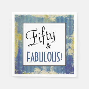Chic Fifty & FABULOUS! 50th Birthday Blues Party Napkin
