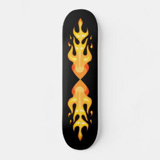 Chic flame vector in red orange & yellow on black skateboard